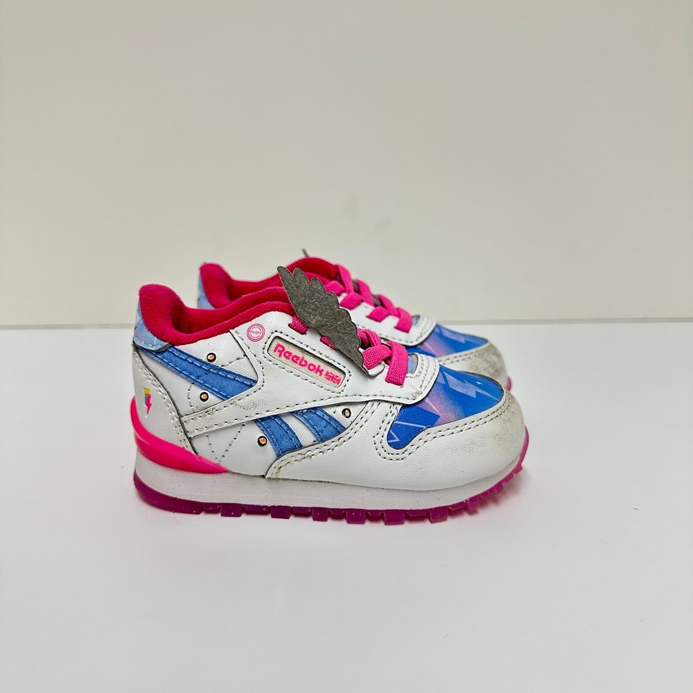 Reebok My Little Pony Storm‎ Classic Leather Light Up Shoes Kids Size 4 Toddler